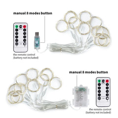 LED Curtain Fairy Lights USB Battery Powered String Lights Christmas Garland For New Year Party Wedding Camping Home Decoration