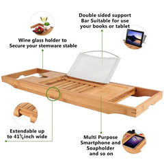 Bamboo Luxury Extendable Bath Tray