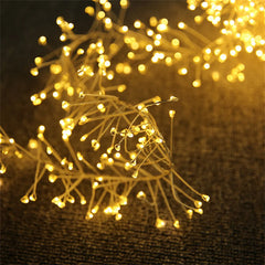 3X3M 1000 LED Firecracker Window Curtain Light Outdoor Christmas Cluster Curtain Fairy Light Christmas Icicle Light for Holiday