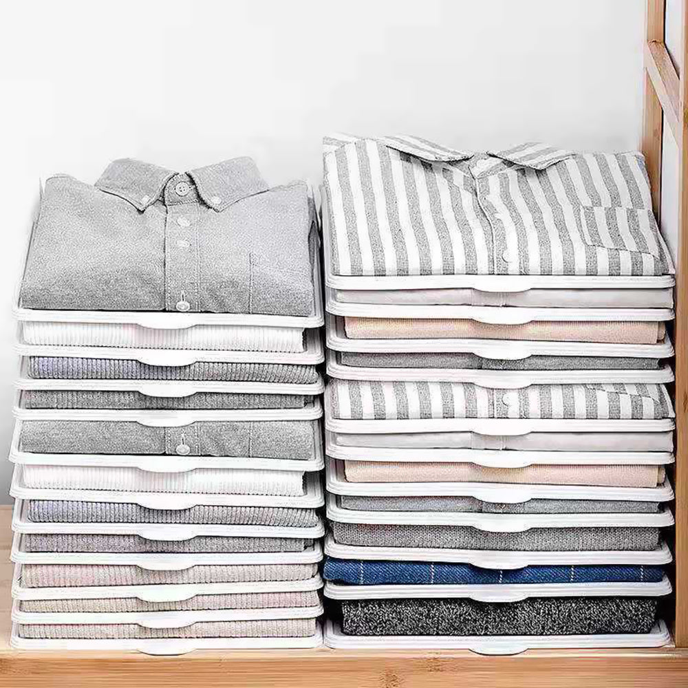 Set of 6 Shelf Dividers With T Shirt Folder Board 