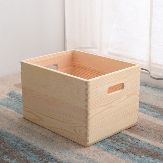 Wooden Storage Box with Wheels