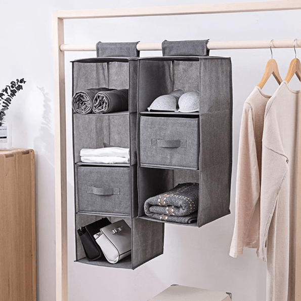 Gray Hanging Closet Organizer