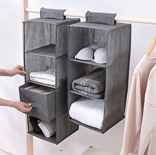 Gray Hanging Closet Organizer