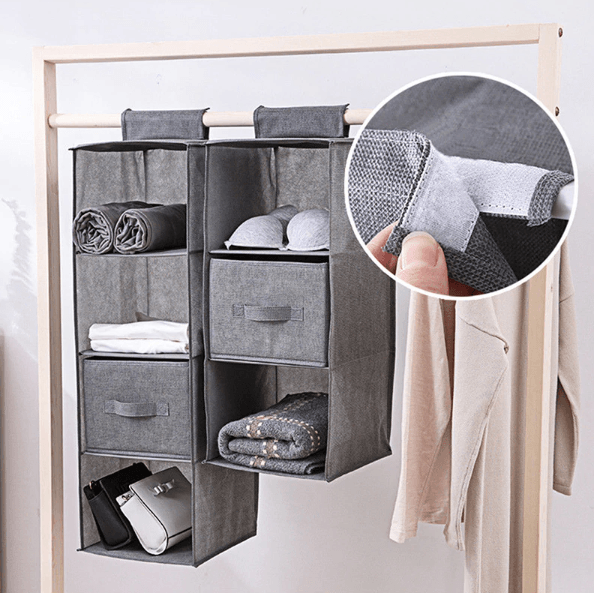 Gray Hanging Closet Organizer