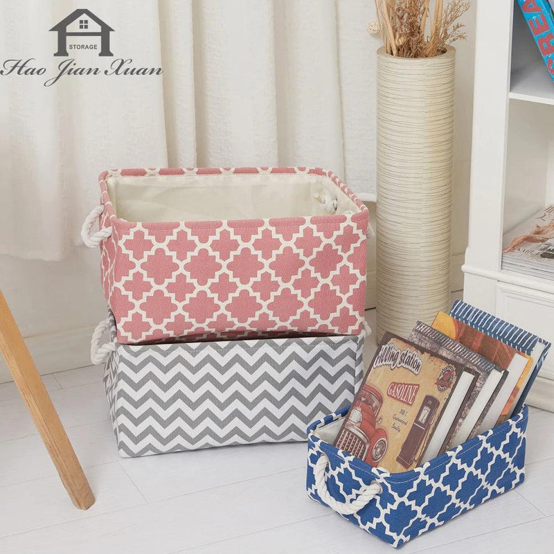 Cube Canvas Fabric Storage Basket