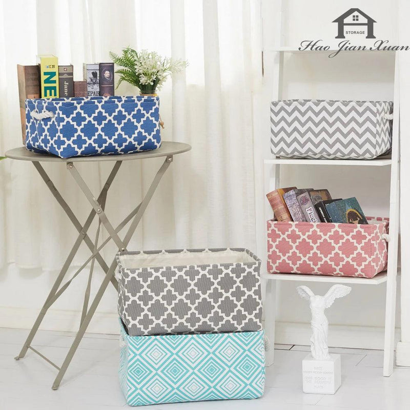 Cube Canvas Fabric Storage Basket