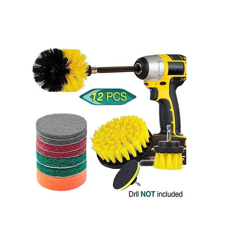 Drill Brush Attachment Set - Scrub Pads & Sponges