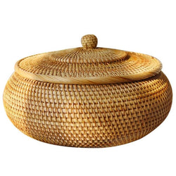 wicker round rattan basket