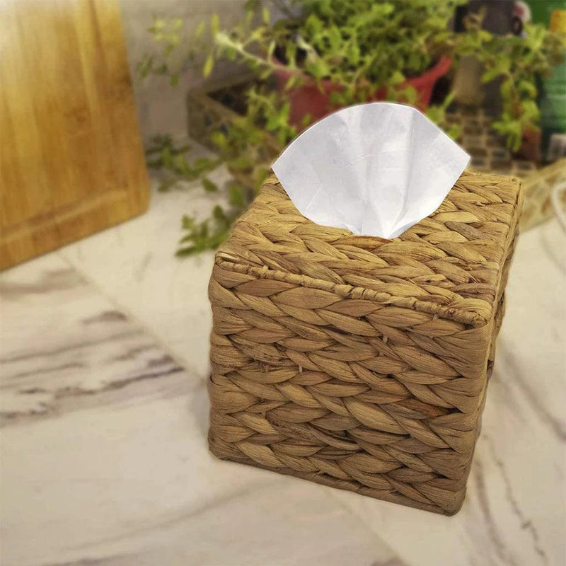 Wicker Straw Tissue Box Holder