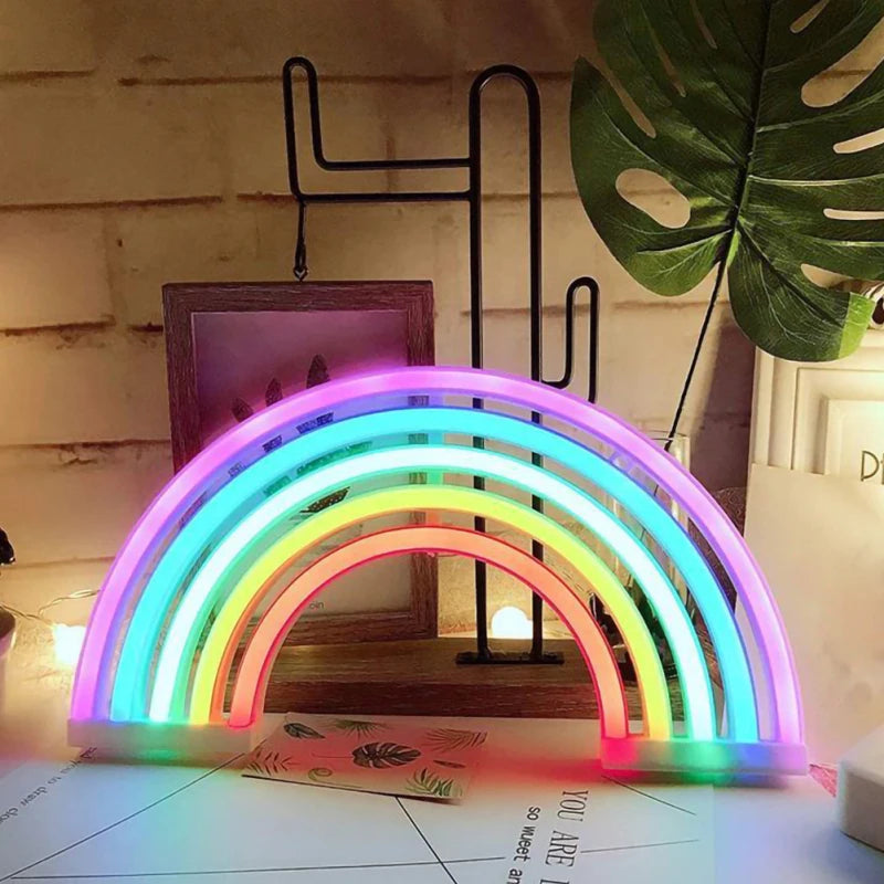 LED Neon Sign Lights Rainbow Light USB Battery Operated