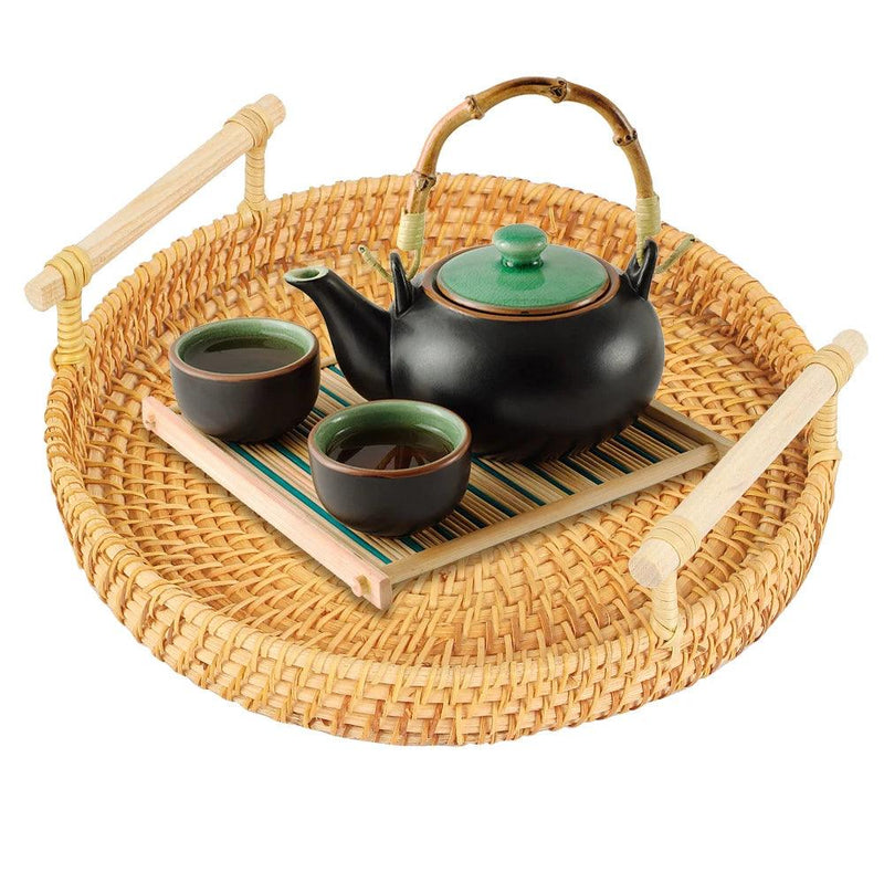 round wicker tray