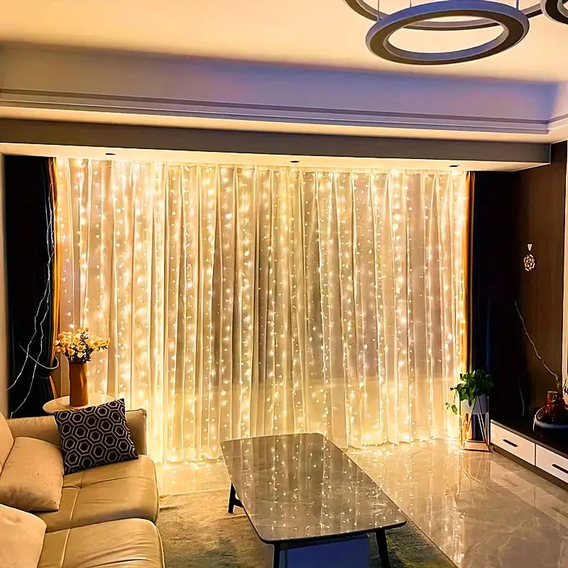 3/4/6m Curtain LED String Lights Garland USB Festoon Remote Control Fairy Garland Lights Christmas Decoration for Bedroom Home