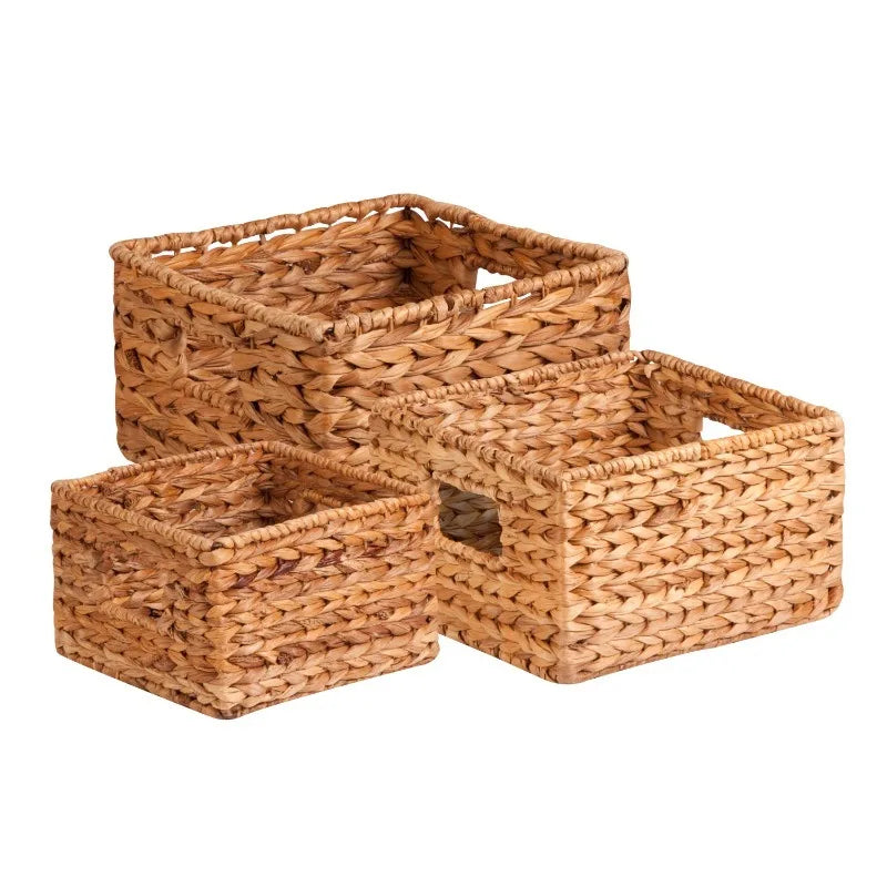 3 wicker storage baskets