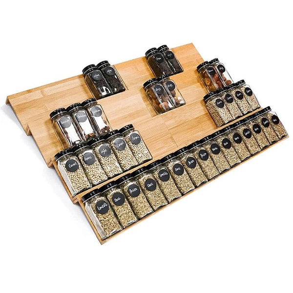 bamboo spice rack tray