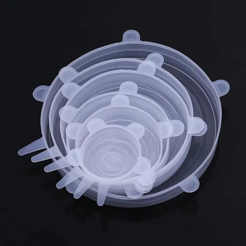 6 pcs Set Reusable Silicone stretch Lids