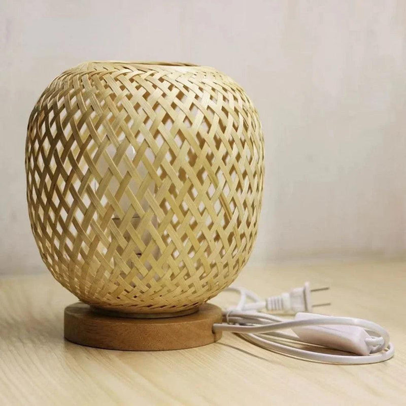 bamboo woven table lamp