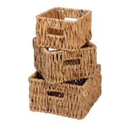 3 wicker storage baskets