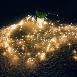 1pc 200/300 LED Waterproof Vine String Fairy Lights Outdoor Waterfall Festival Curtain Light With 8 Modes For Room Outdoor Decor