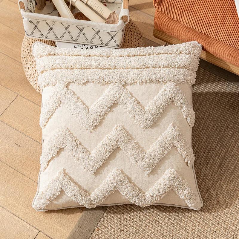 Boho Pillow Cover with Tassels 