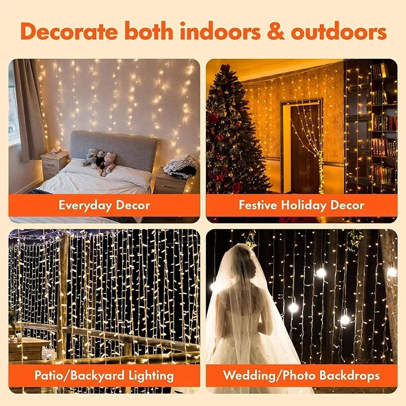 LED Curtain String Lights Fairy Decoration