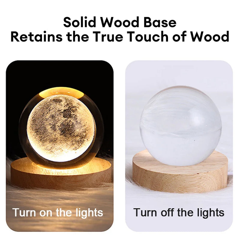 Galaxy Crystal Ball 3D Planet Moon Lamp