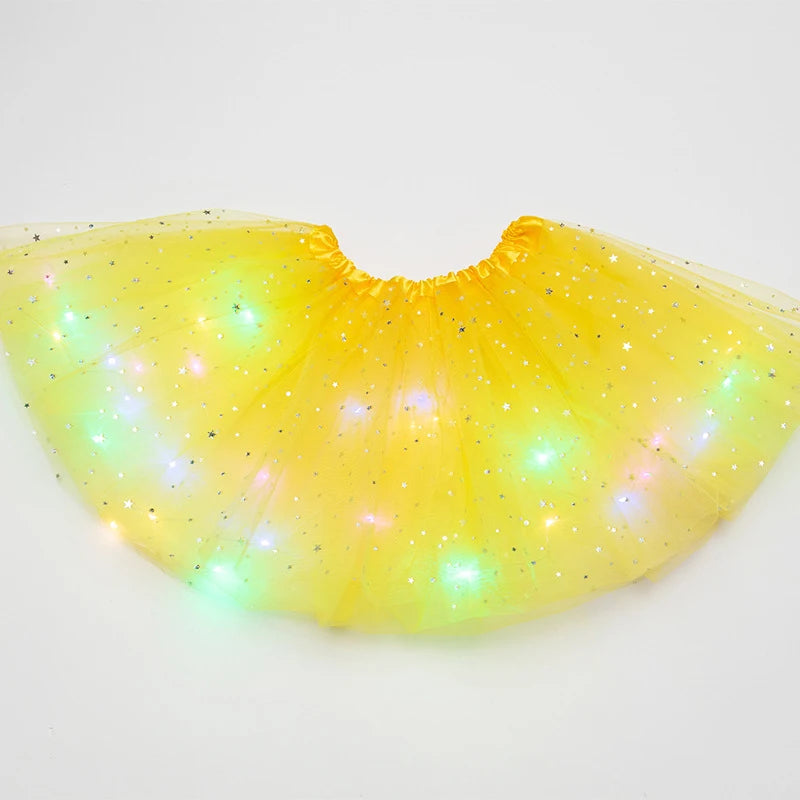 LED Glowing Light Tutu Skirts Fairy Costume