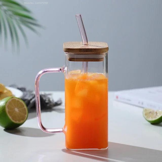 Square Mug With Lids & Straw