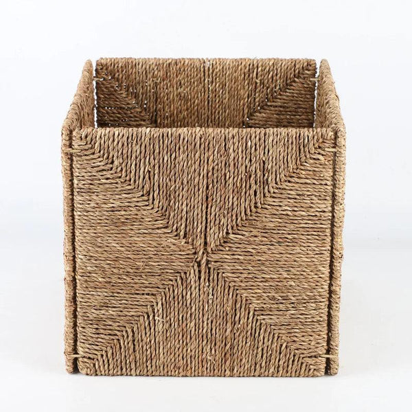 Window design straw woven storage basket