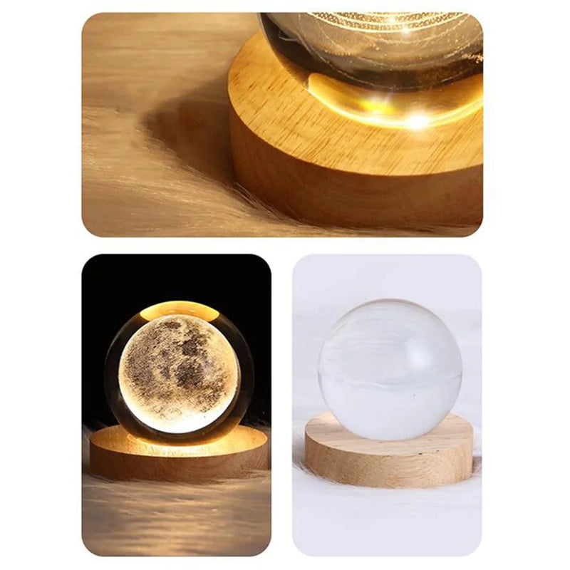 Galaxy Crystal Ball 3D Planet Moon Lamp