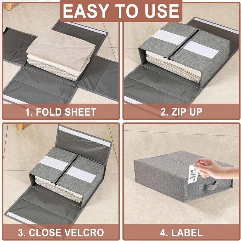 sheet set storage box