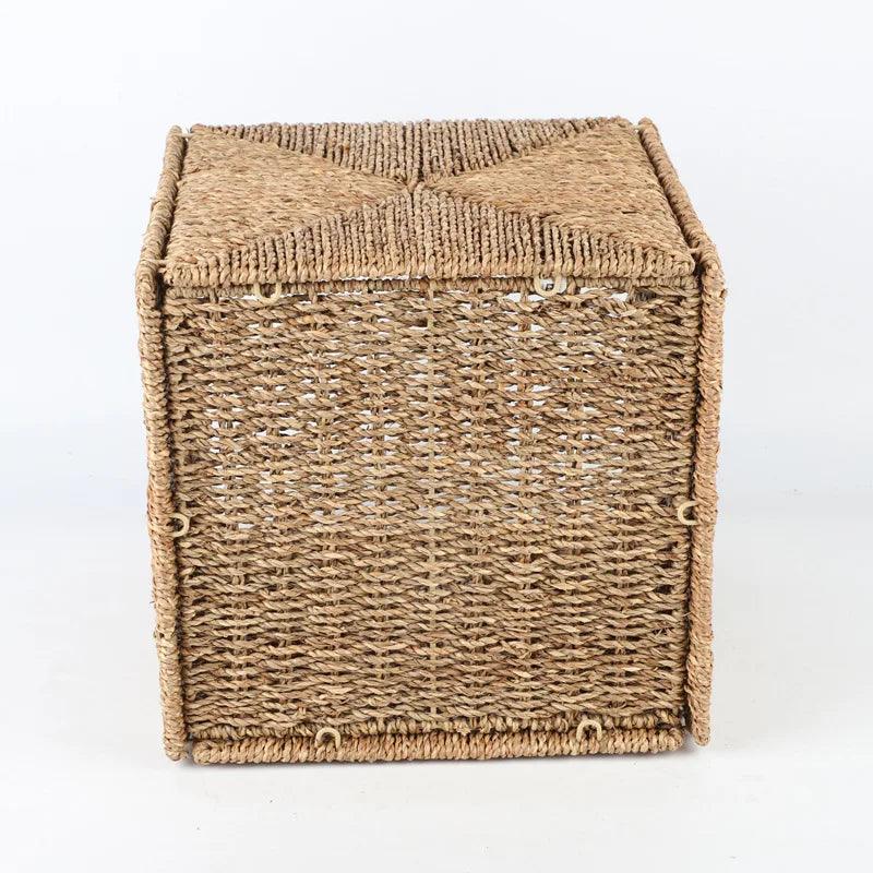 Window design straw woven storage basket