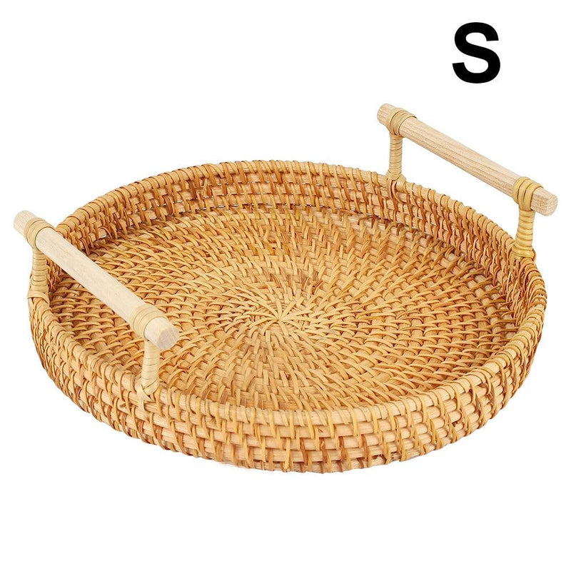 round wicker tray