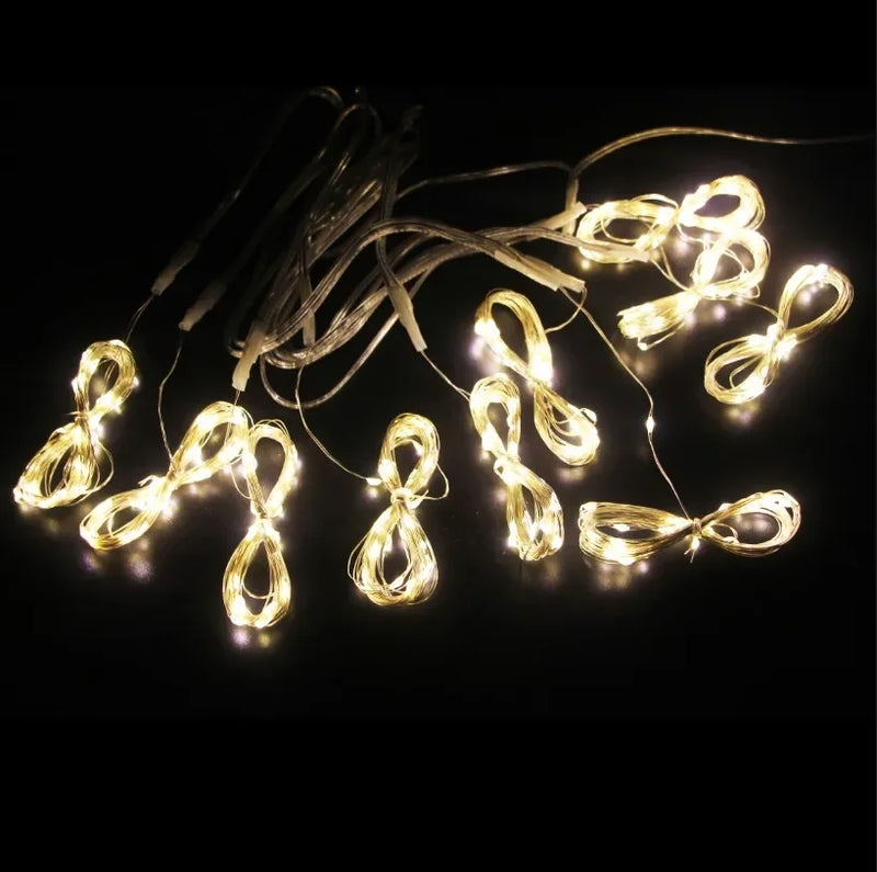 LED Curtain Fairy Lights USB Battery Powered String Lights Christmas Garland For New Year Party Wedding Camping Home Decoration