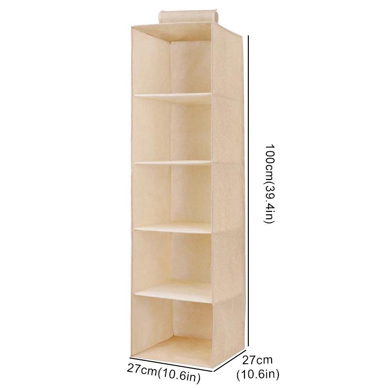 Beige Hanging Closet Organizer