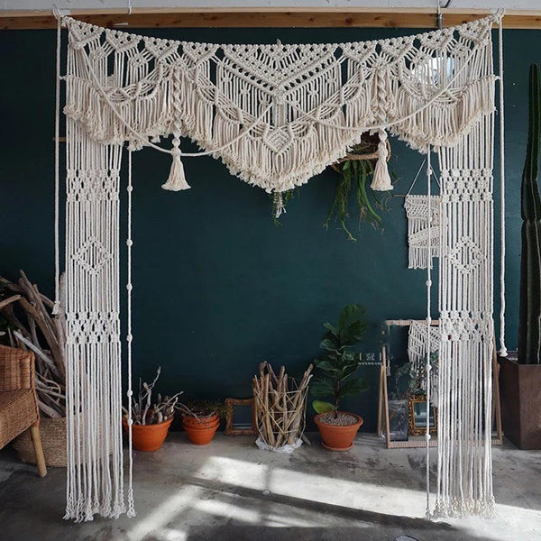 Handmade Macrame Wall Hanging Curtain