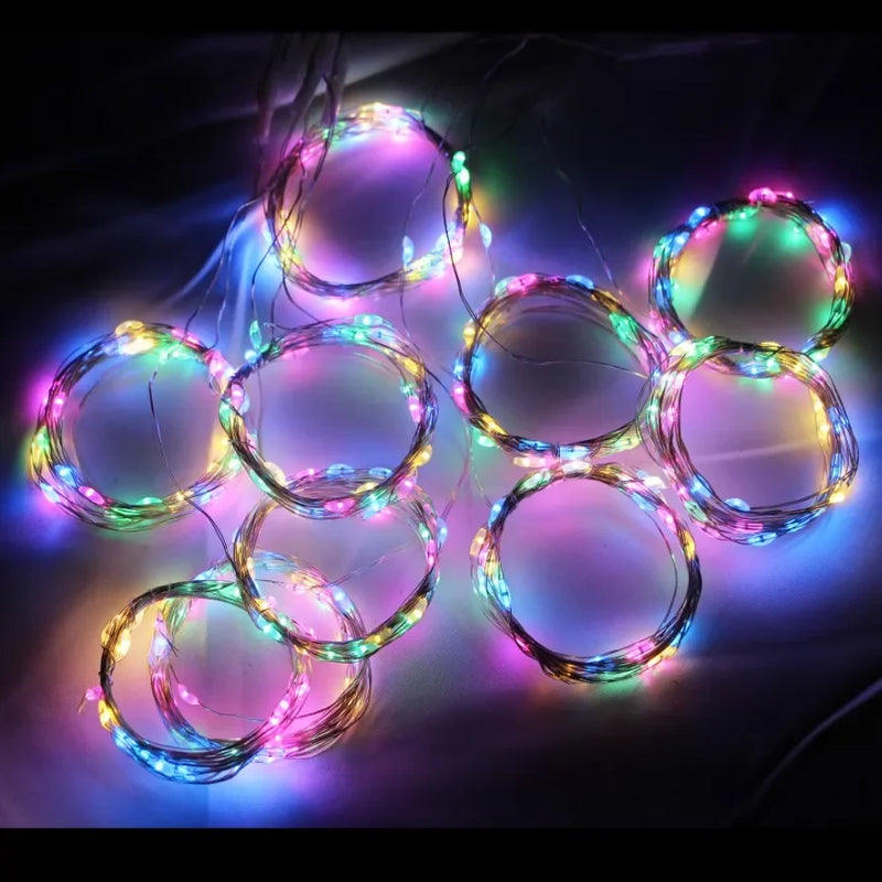 LED Curtain Fairy Lights USB Battery Powered String Lights Christmas Garland For New Year Party Wedding Camping Home Decoration