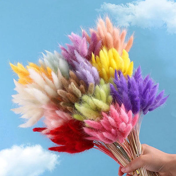 60PCS colorful Bunny Rabbit Tail Grass