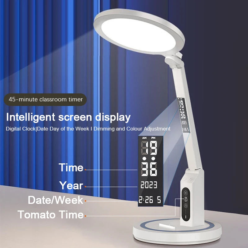 USB Chargeable LED Clock Table Lamp