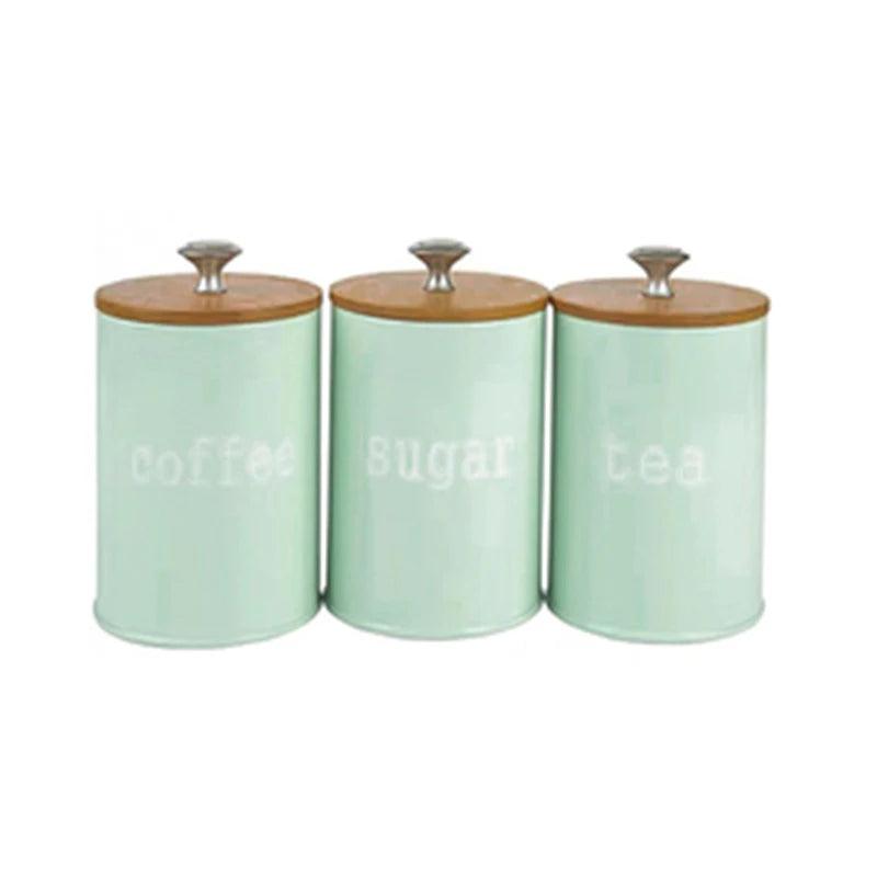 tea coffee sugar retro mason jars