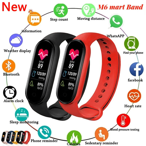 M6 Smart watch Men Women Fitness Tracker Smartwatch