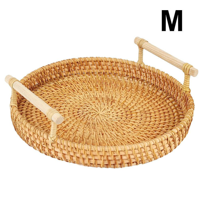 round wicker tray