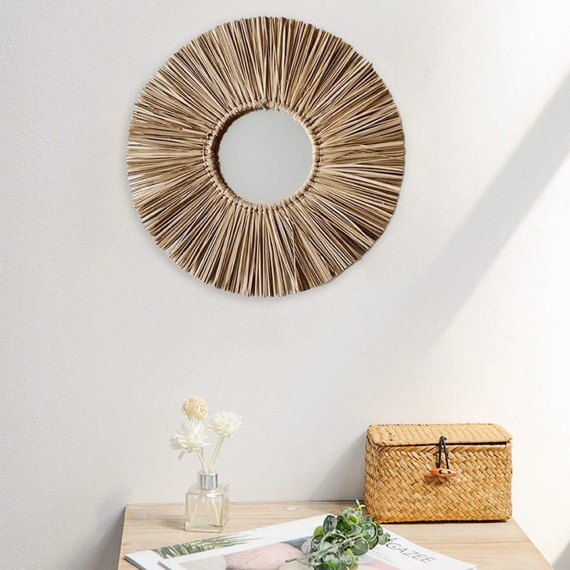 Handmade Straw Mirror