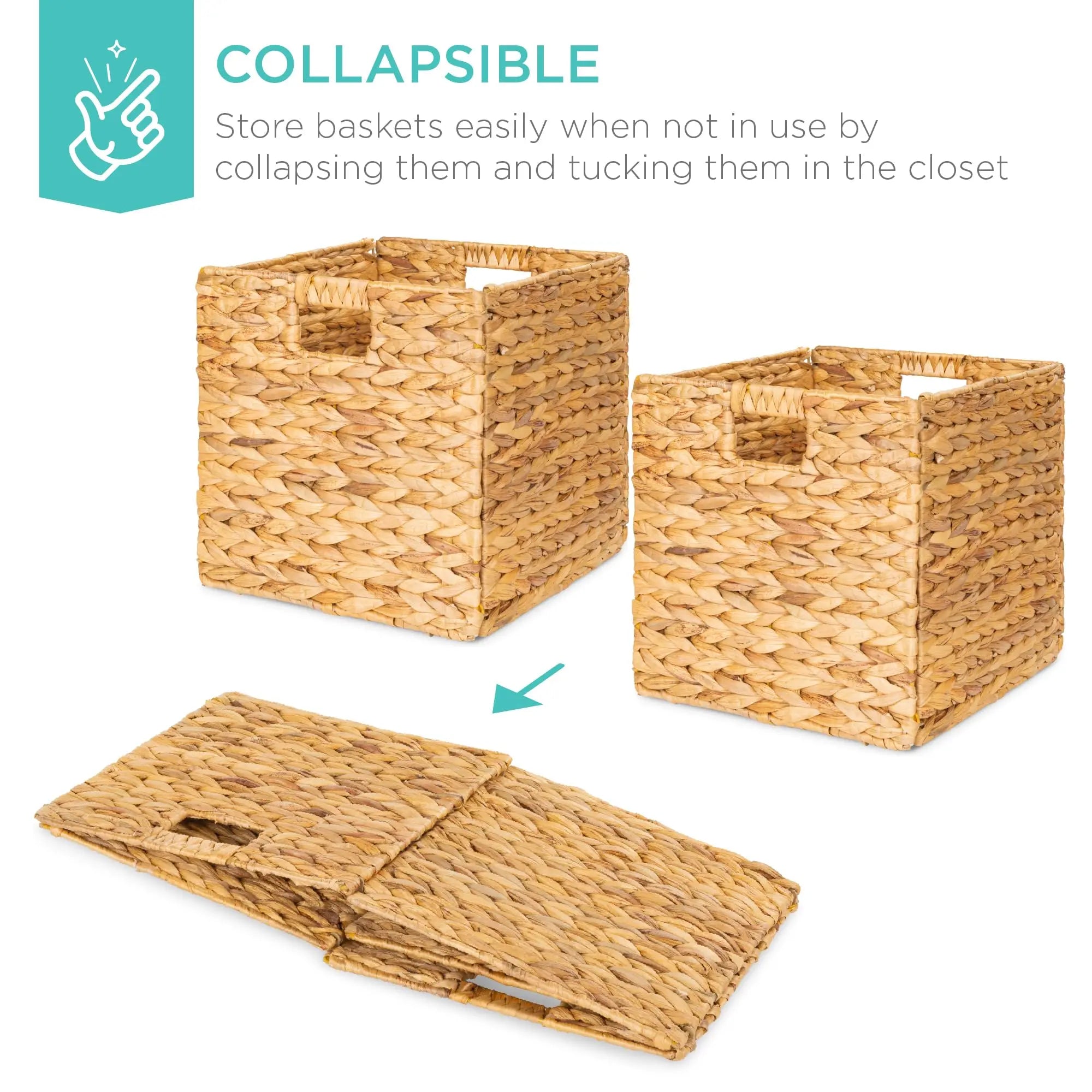Natural Hyacinth Collapsible Storage Basket