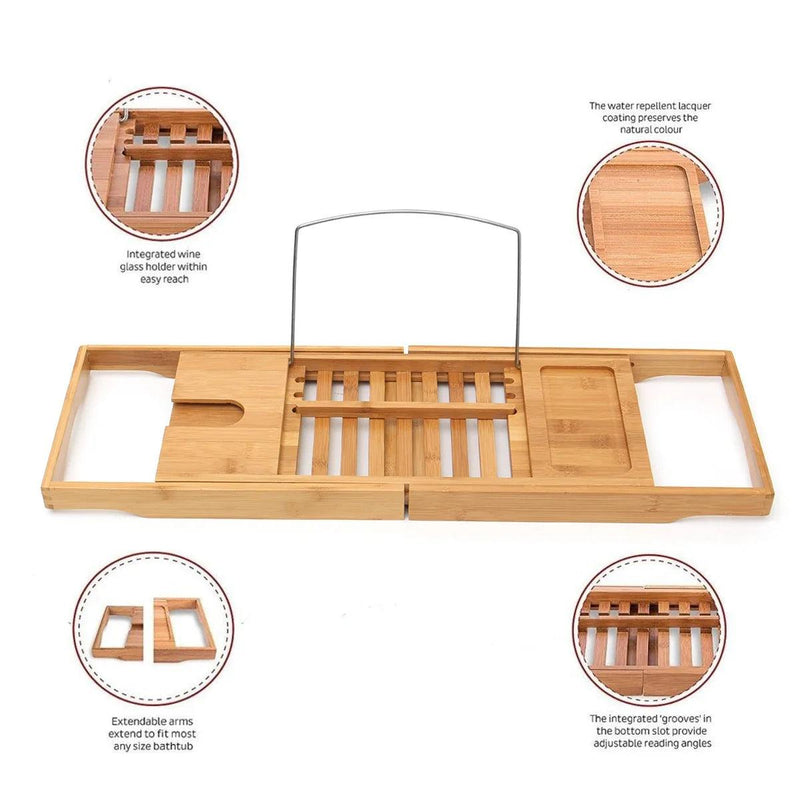 Bamboo Luxury Extendable Bath Tray