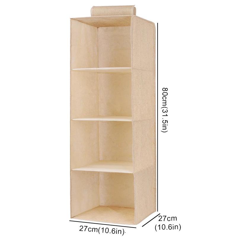 Beige Hanging Closet Organizer