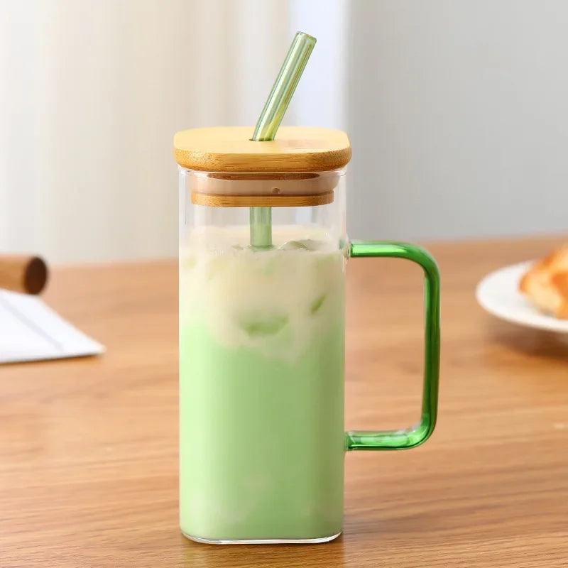 Square Mug With Lids & Straw