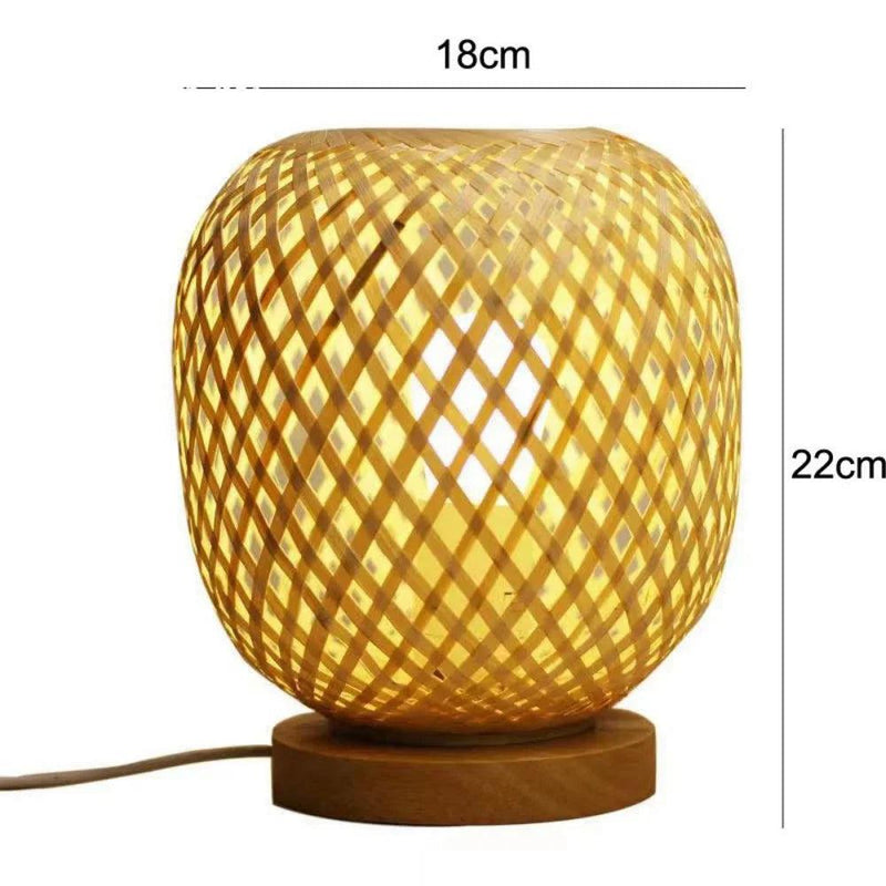 bamboo woven table lamp