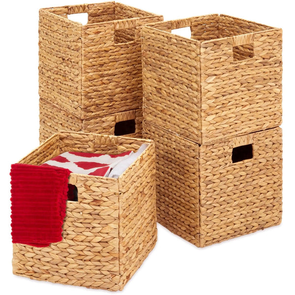 Natural Hyacinth Collapsible Storage Basket