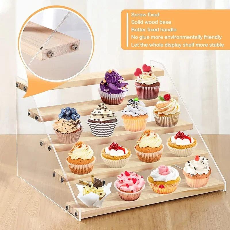 2-7 acrylic wood display stand