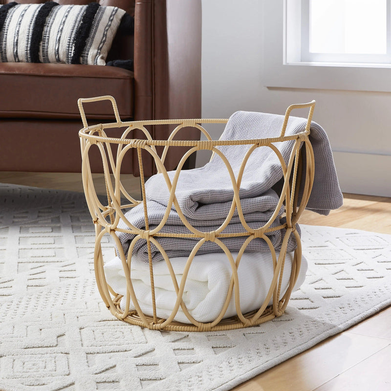 Large Poly Rattan Storage Basket